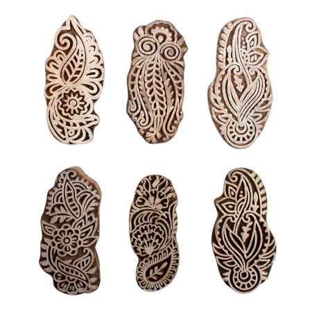 Set of 6 Piece New Mix Wooden Printing Block